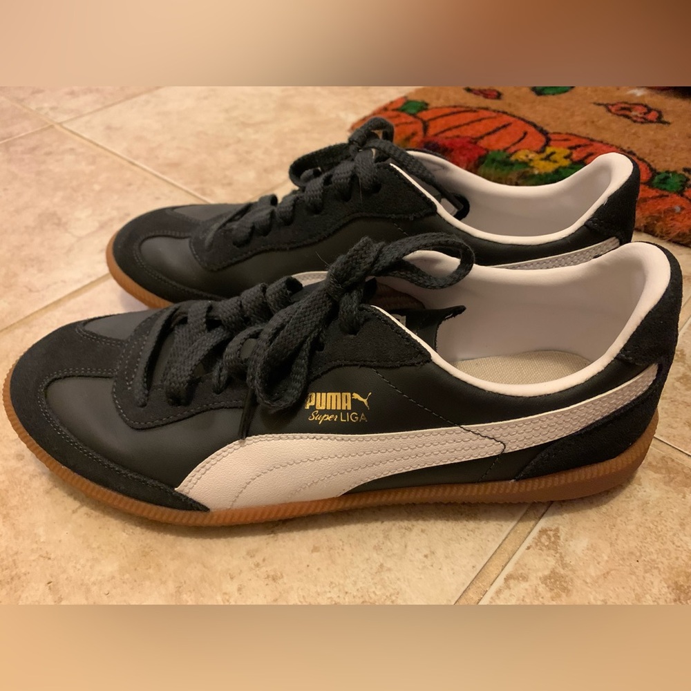 Puma Super Liga Black and White Men's Shoes